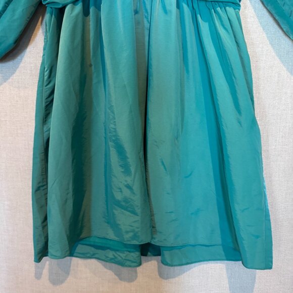 Hyacinth House Emerald Green Tuckernuck XL Ruched V-Neck Genevieve Mini Dress - Picture 10 of 11